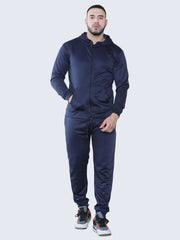 Men Plain Fleece Zipper Hoodie and Bottom 2-Pieces Tracksuit Set