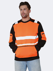 Men Hi Viz Workwear Kangaroo Pocket Pullover Sweatshirt